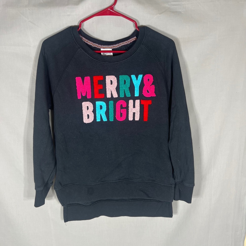 Royce Brand Sweatshirt Merry & Bright Chenille Black Womens Small